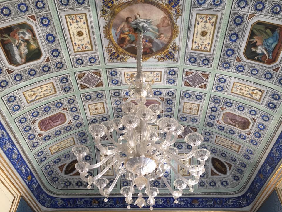 Ornate ceiling of Borgia Palace in Ortygia. Photo: Palazzo Borgia del Casale